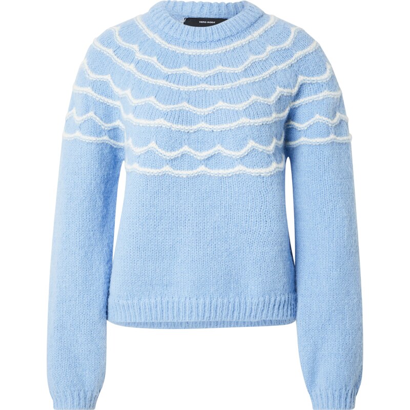 VERO MODA Svetr VMCHARMAINE modrá / bílá