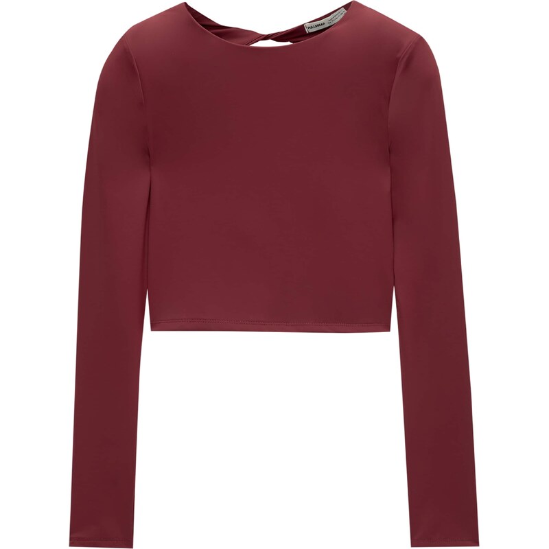Pull&Bear Tričko karmínově červené
