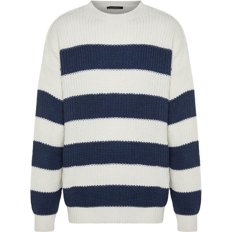 Trendyol Svetr indigo / bílá