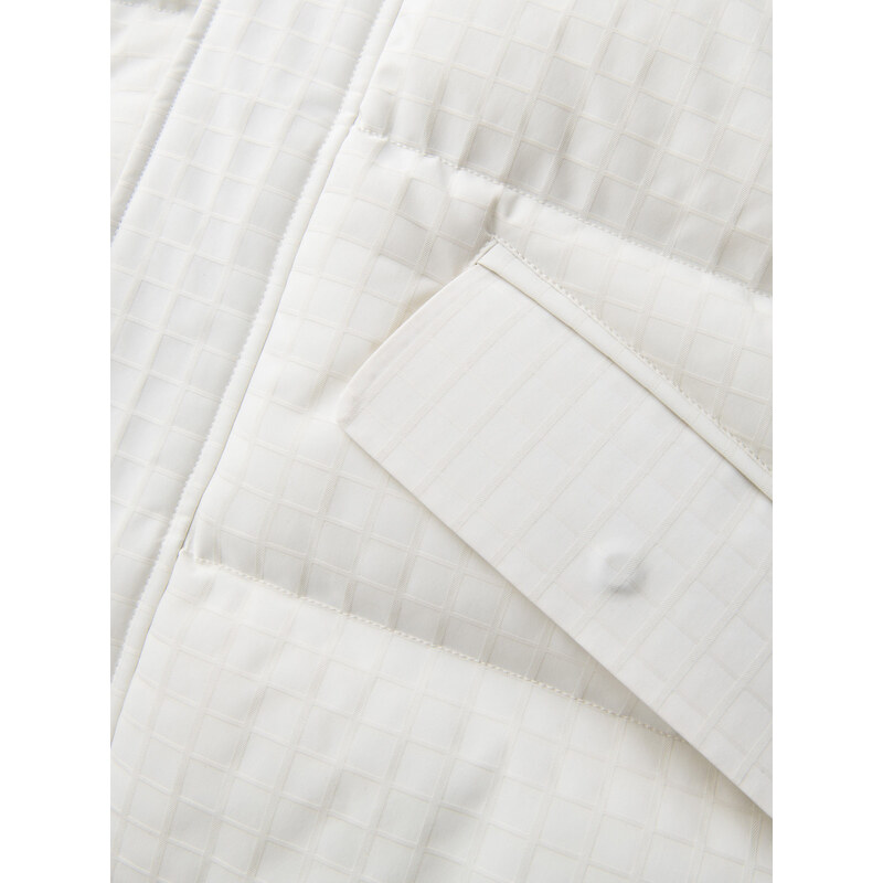 Ombre Clothing Outdoorová dlouhá pánská bunda parka - bílá V1 OM-JALJ-0201