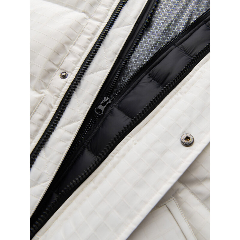 Ombre Clothing Outdoorová dlouhá pánská bunda parka - bílá V1 OM-JALJ-0201