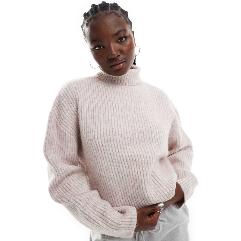 ONLY long sleeve rollneck jumper in off white