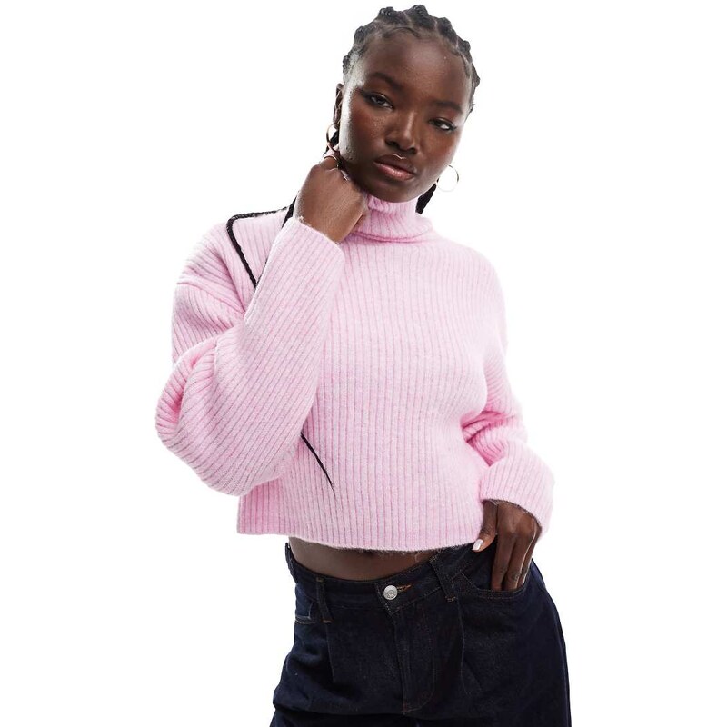 ONLY long sleeve rollneck jumper in pink