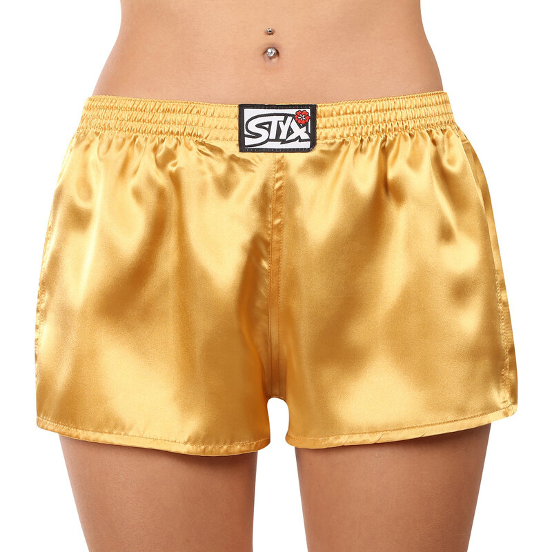 Dámské trenky Styx klasická guma saténové zlaté (L685) 51325000