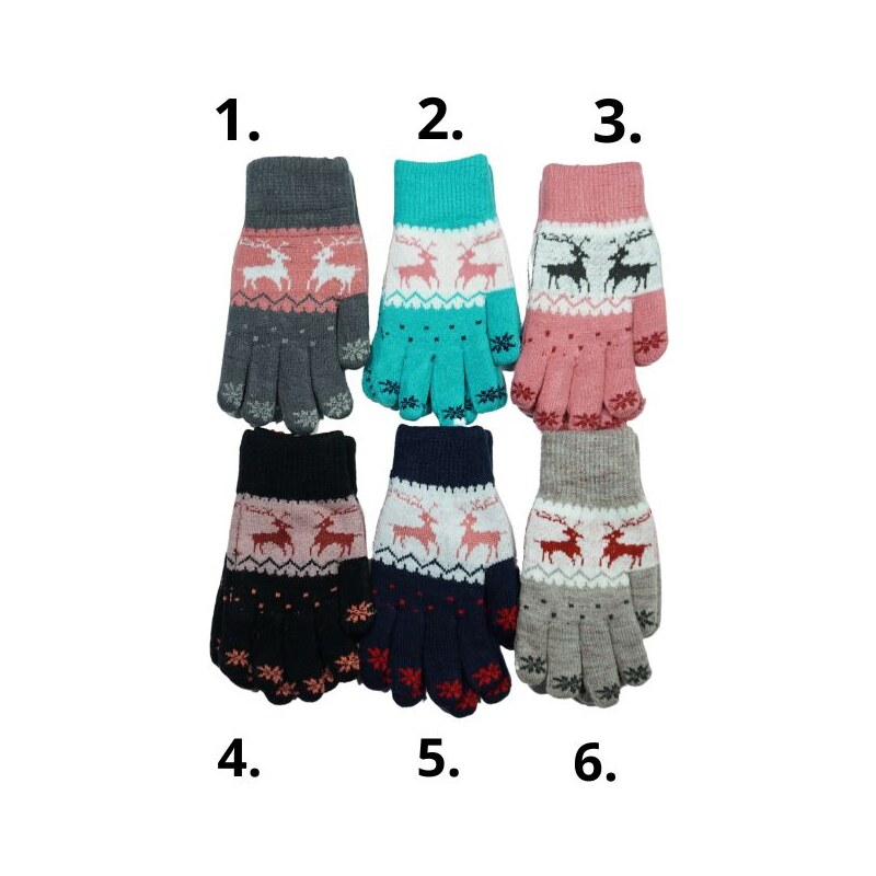 DÍVČÍ zateplené pletené RUKAVICE Gloves MS097