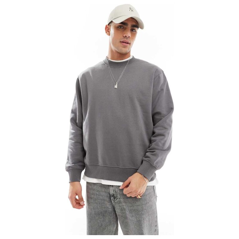 Jack & Jones oversized 400gsm heavyweight crew neck jumper in