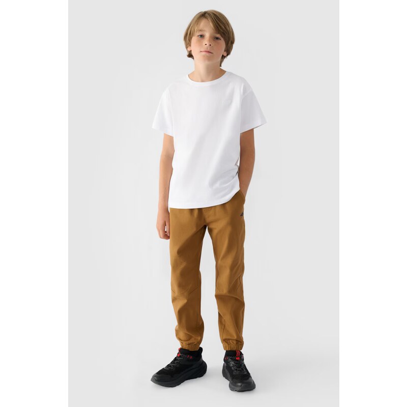 Chlapecké Kalhoty Jogger Casual Hladké 4F Khaki 4FJWMM00TTR