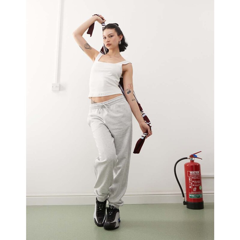 COLLUSION oversized cuffed jogger in grey marl