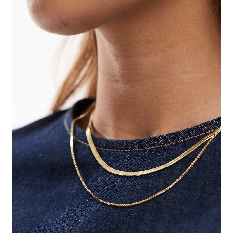 Pieces two chain necklace in gold 102404755