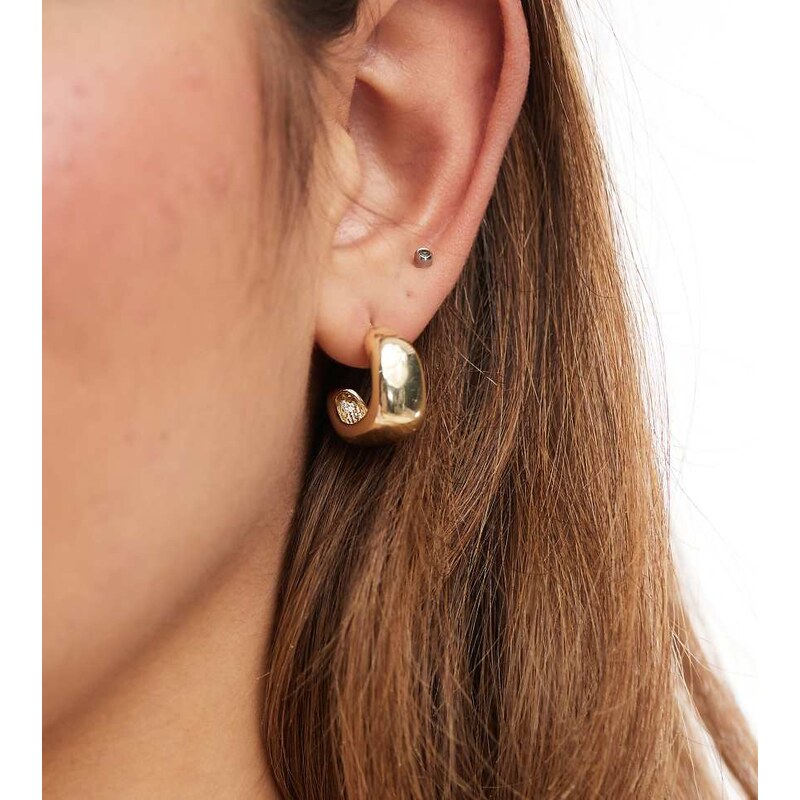Pieces chunky hoops in gold 102404756
