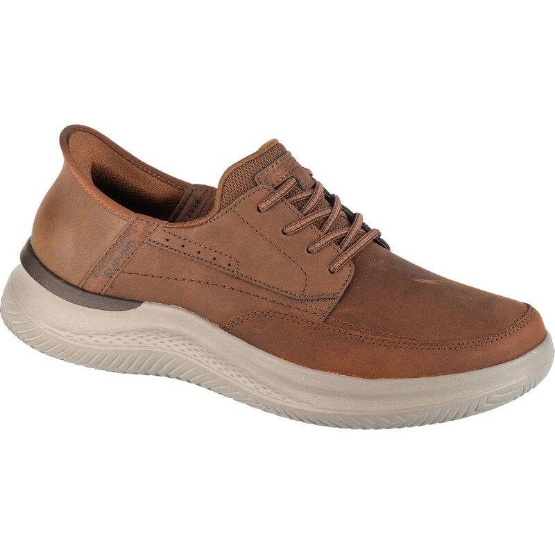 Hnědé pánské kožené tenisky Skechers Slip-Ins: Rory Hnědá