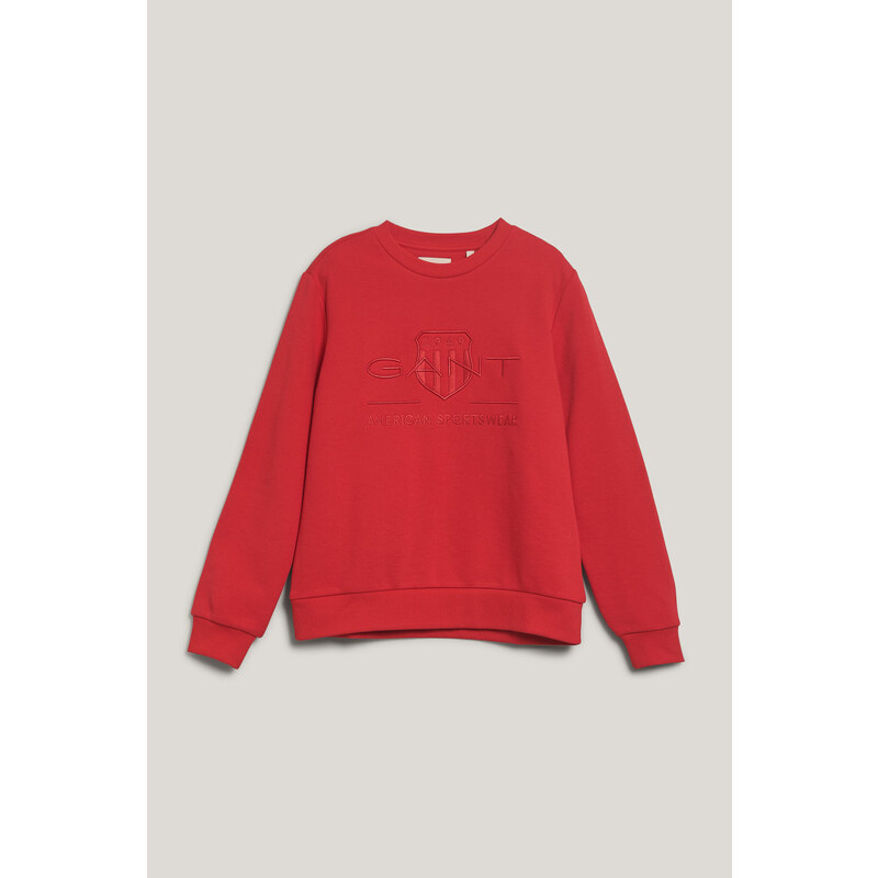 MIKINA GANT REG TONAL SHIELD C-NECK SWEAT BRIGHT RED 102414296
