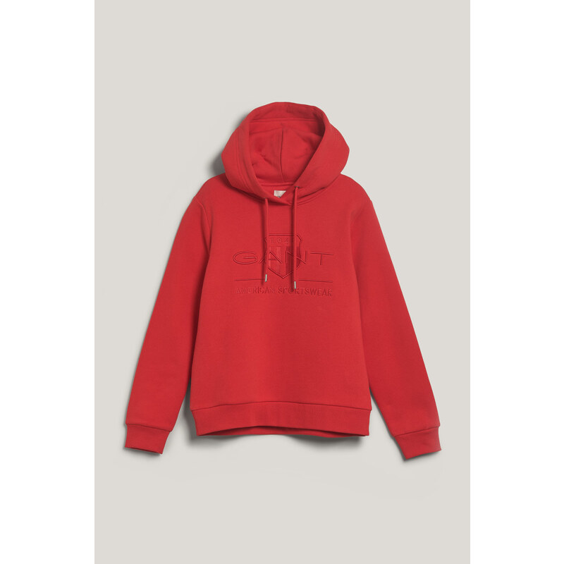 MIKINA GANT REG TONAL SHIELD HOODIE BRIGHT RED 102414300