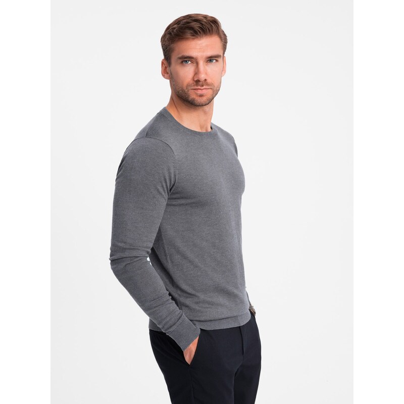 Ombre Classic BASIC mens viscose sweater with round neckline -