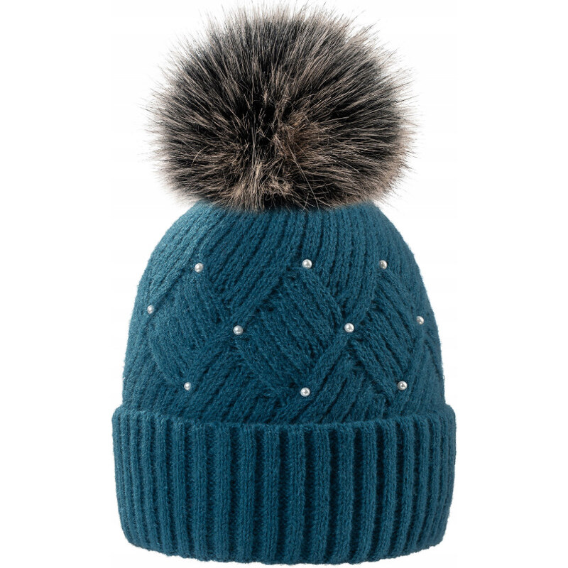 Fashionweek Zimní čepice s perlami WOOL-PEARL