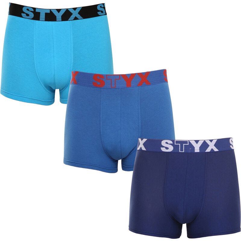 3PACK pánské boxerky Styx sportovní guma modré (3G96789)