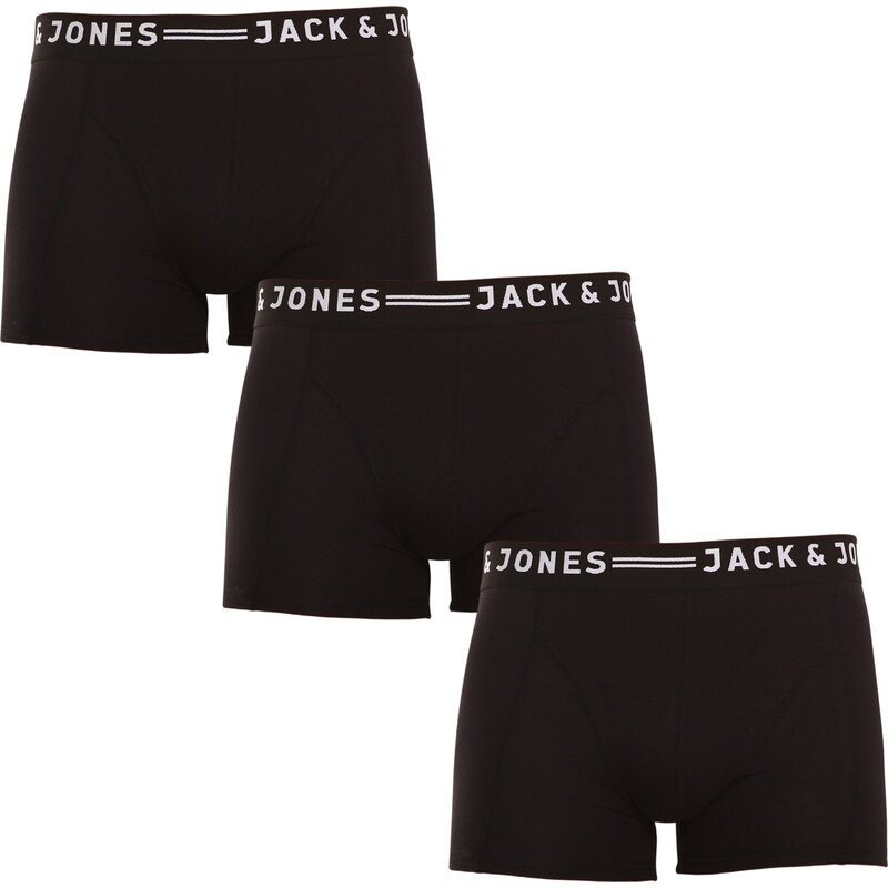 3PACK pánské boxerky Jack and Jones černé (12081832 - black