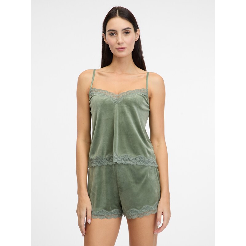 Khaki dámský semišový pyžamový top ORSAY - Dámské