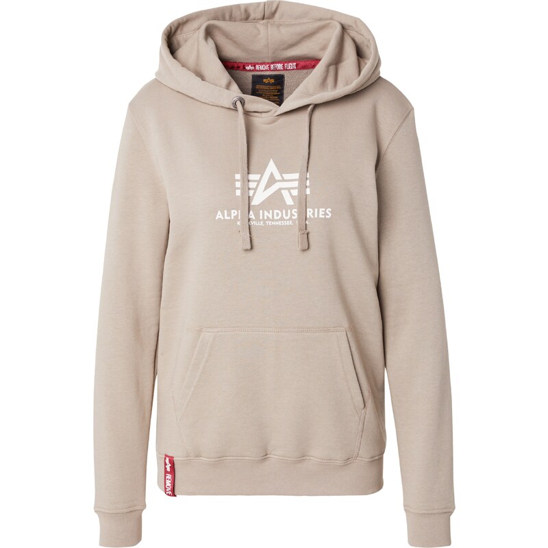 ALPHA INDUSTRIES Mikina béžová / bílá