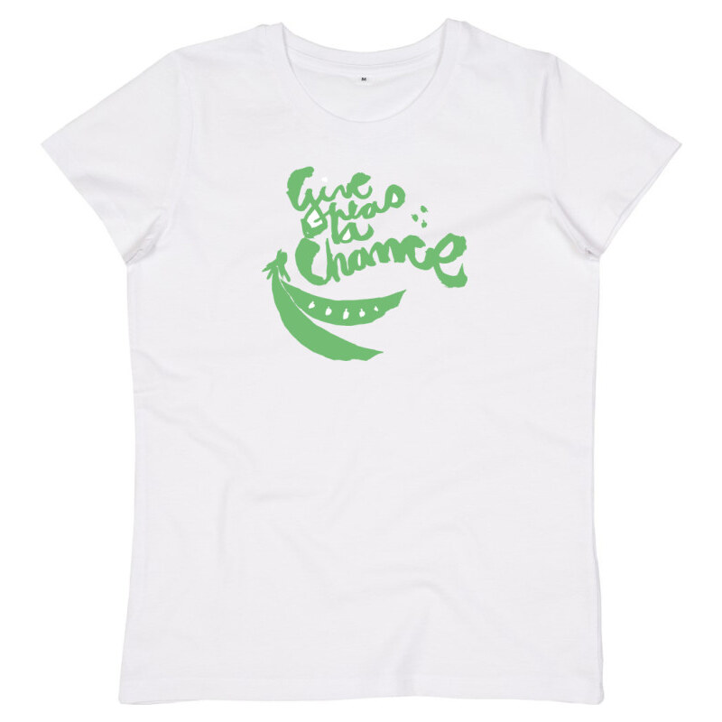 Klokart Matěj Ruppert - dámské tričko Give peace a chance - Bílá