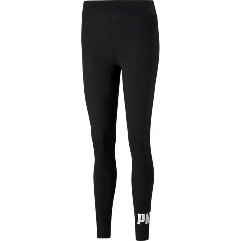 PUMA Sportovní kalhoty Essentials černá / bílá