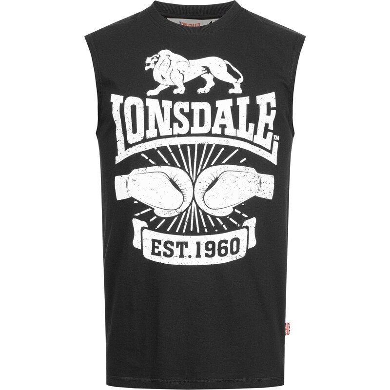 LONSDALE Tričko Cleator černá / bílá