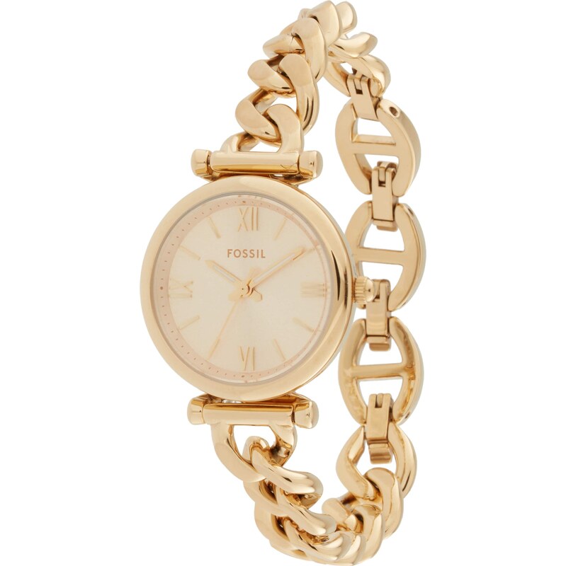 FOSSIL Analogové hodinky CARLIE zlatá / průhledná