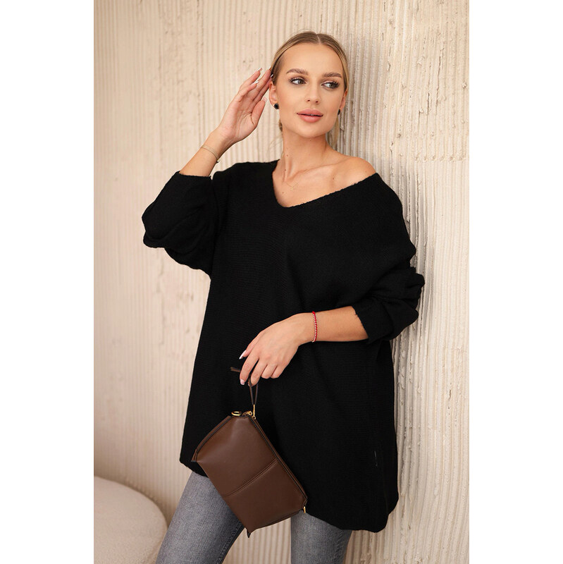 Fashionweek Dámský svetr lehký vlněný svetr, výstřih do V K47 102490062