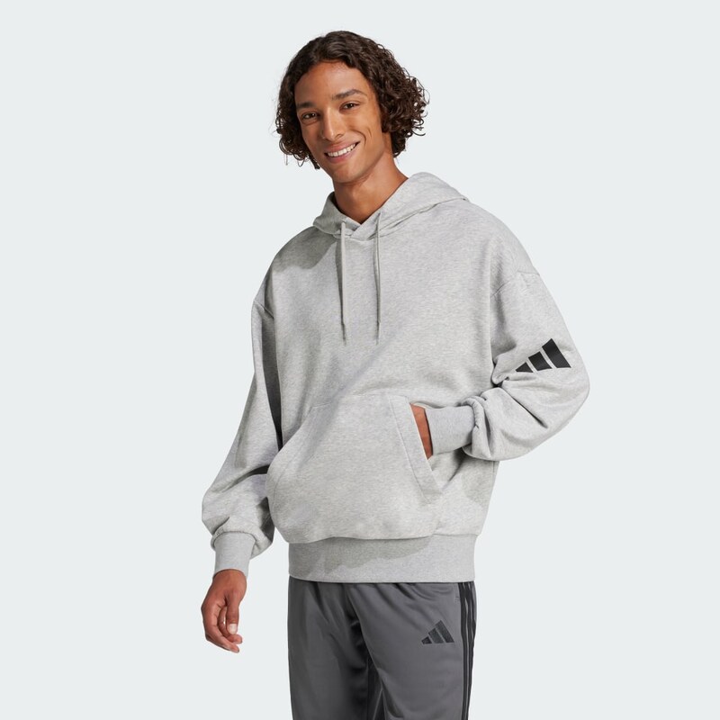 Adidas Mikina Essentials Loose-Fit 3 Bar Logo French Terry
