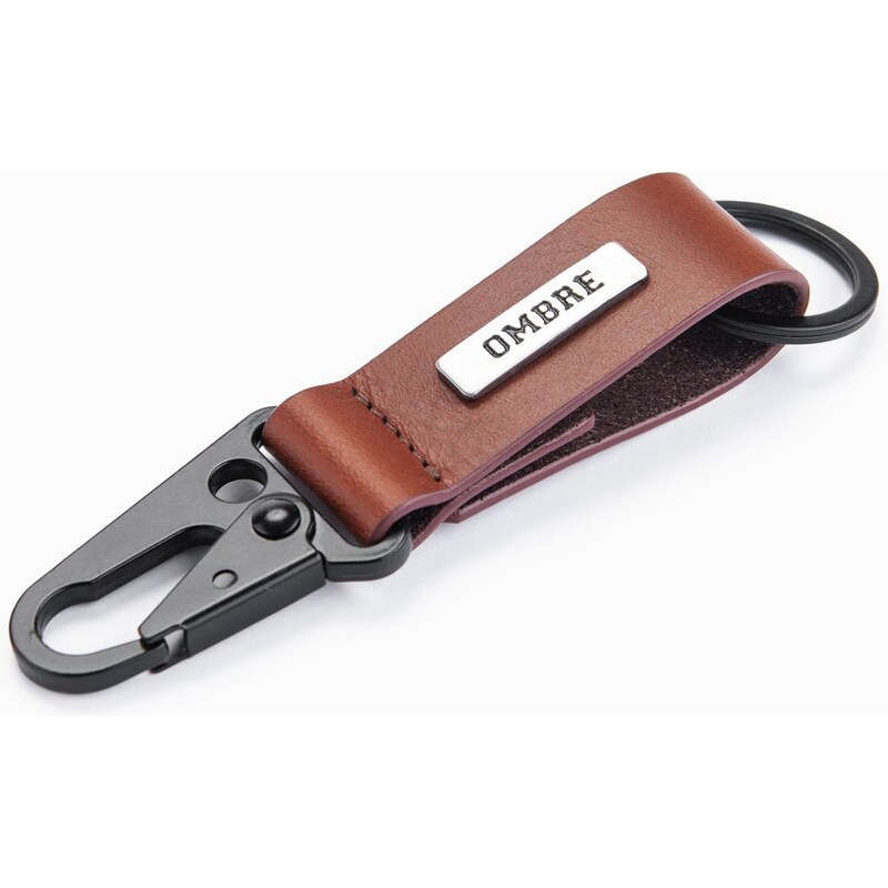 Ombre Mens key ring with snap hook - black
