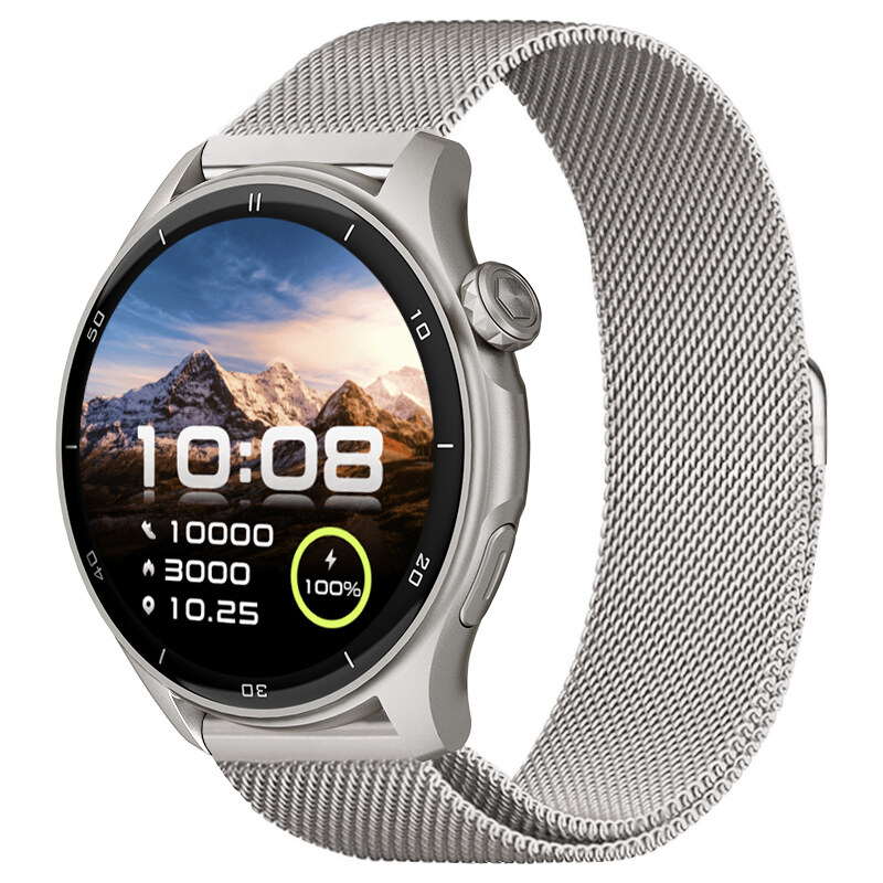 Chytré hodinky Madvell Talon 2 s GPS a bluetooth voláním stříbrné s kovovým řemínkem