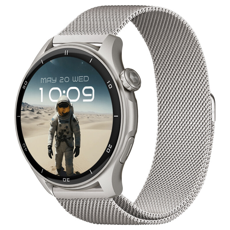 Chytré hodinky Madvell Talon 2 s GPS a bluetooth voláním stříbrné s kovovým řemínkem