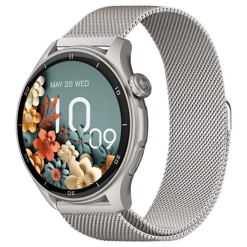 Chytré hodinky Madvell Talon 2 s GPS a bluetooth voláním stříbrné s kovovým řemínkem