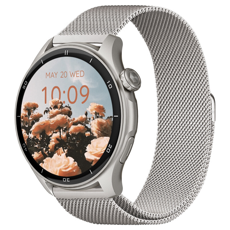 Chytré hodinky Madvell Talon 2 s GPS a bluetooth voláním stříbrné s kovovým řemínkem
