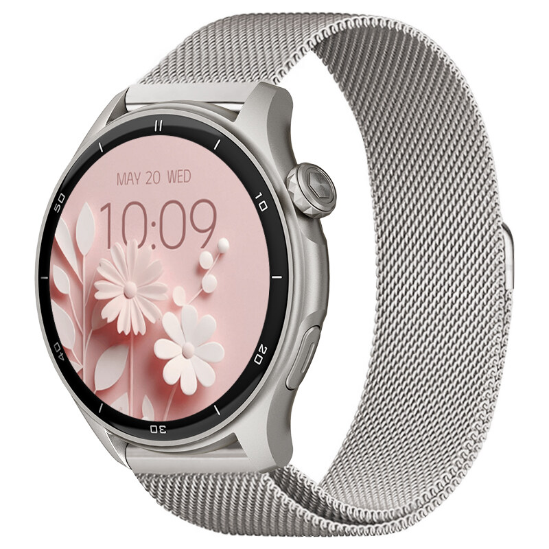 Chytré hodinky Madvell Talon 2 s GPS a bluetooth voláním stříbrné s kovovým řemínkem
