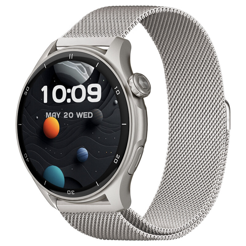 Chytré hodinky Madvell Talon 2 s GPS a bluetooth voláním stříbrné s kovovým řemínkem