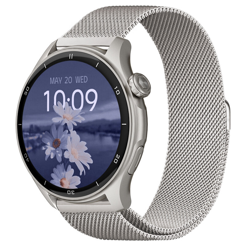Chytré hodinky Madvell Talon 2 s GPS a bluetooth voláním stříbrné s kovovým řemínkem