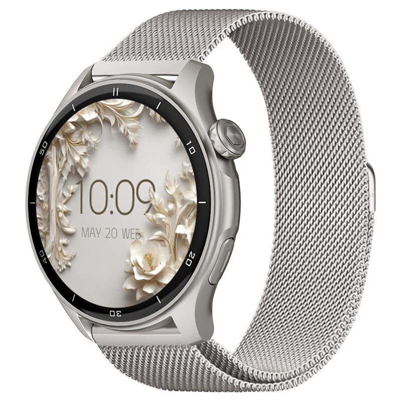 Chytré hodinky Madvell Talon 2 s GPS a bluetooth voláním stříbrné s kovovým řemínkem