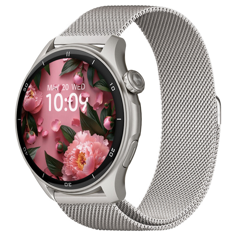 Chytré hodinky Madvell Talon 2 s GPS a bluetooth voláním stříbrné s kovovým řemínkem