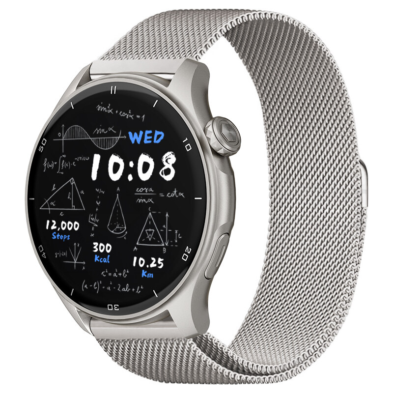 Chytré hodinky Madvell Talon 2 s GPS a bluetooth voláním stříbrné s kovovým řemínkem