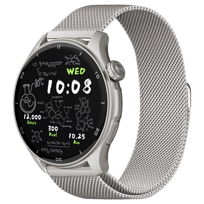 Chytré hodinky Madvell Talon 2 s GPS a bluetooth voláním stříbrné s kovovým řemínkem