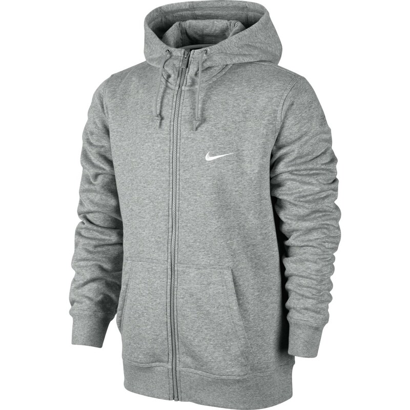 NIKE CLUB FZ HOODY-SWOOSH šedá S