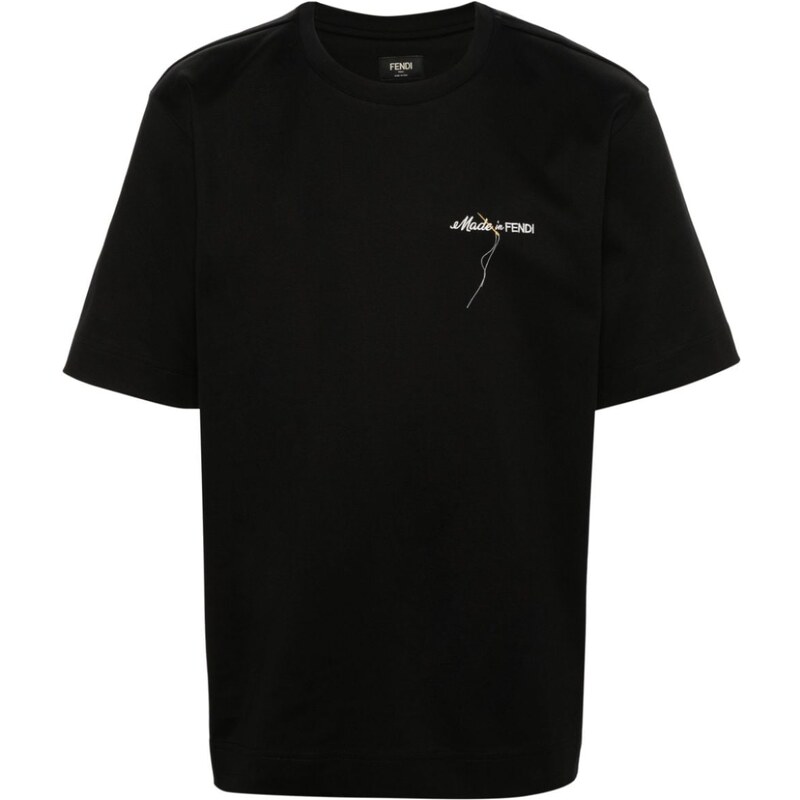 FENDI Embroidery Black tričko