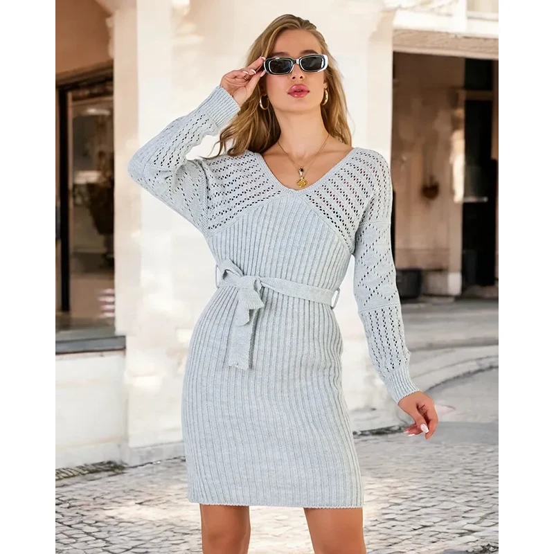 Resti Womens sweater dress with binding
