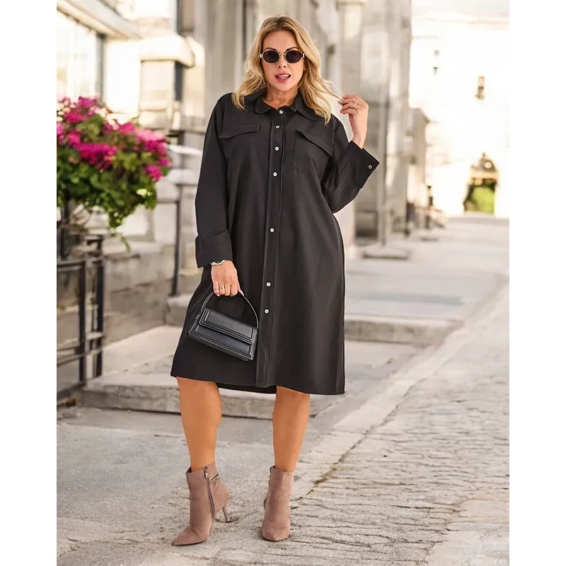 Resti Womens fabric dress with buttons PLUS SIZE