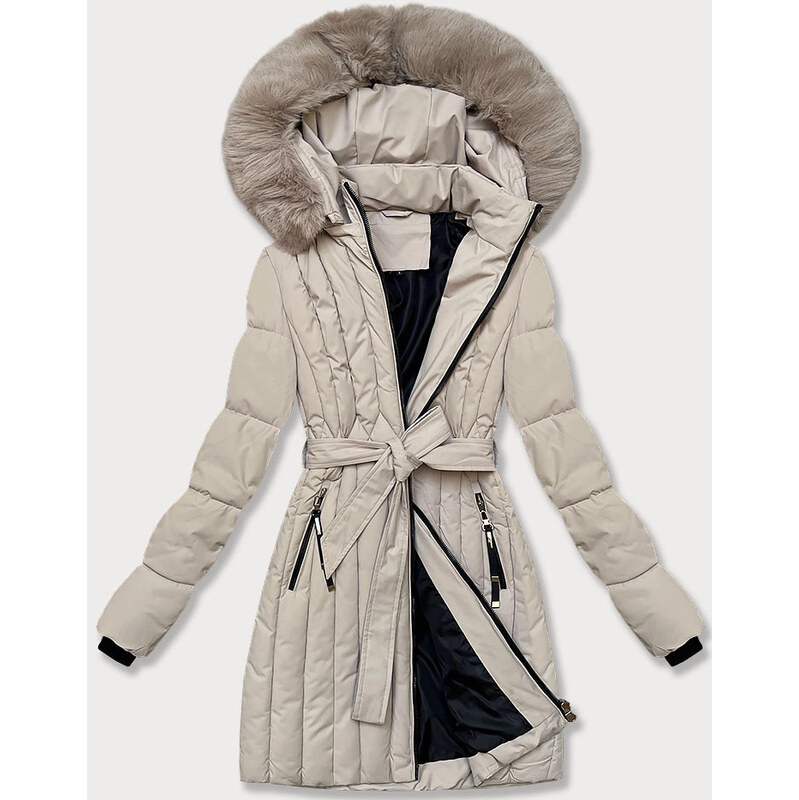 Dámská zimní bunda s ozdobným prošíváním Swest light beige (B8307-46) 110945263