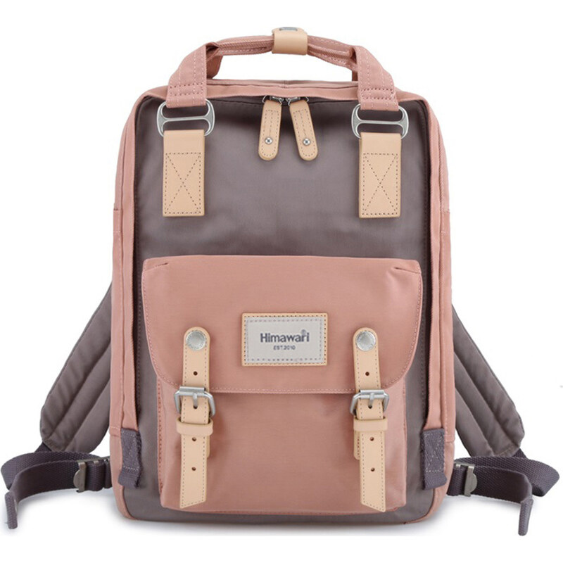 BASIC Himawari Hnědo-růžový stylový dámský batoh s přihrádkou na 102615927