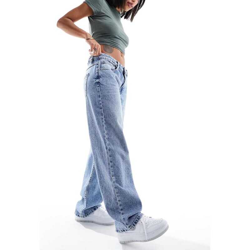 ASOS DESIGN baggy jeans in mid blue 109670480