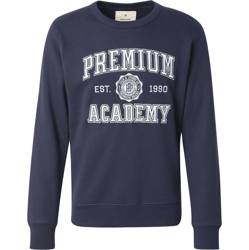Jack & Jones Premium Mikina JPRBLUJADON noční modrá / bílá