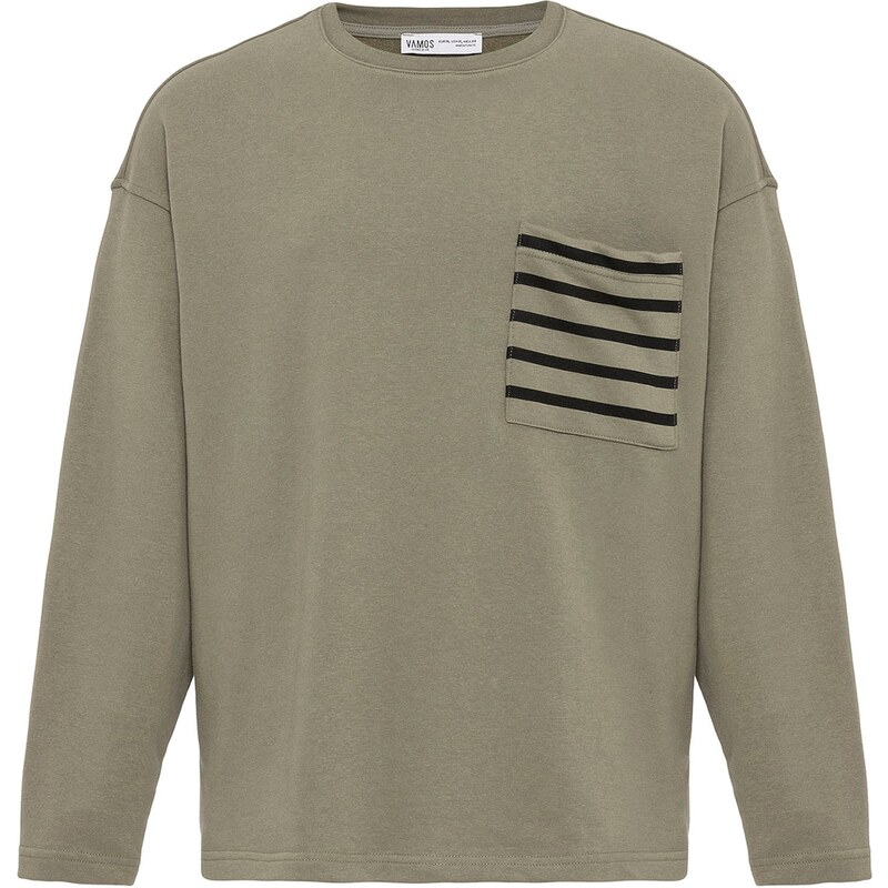 VAMOS CLO Mikina khaki / černá